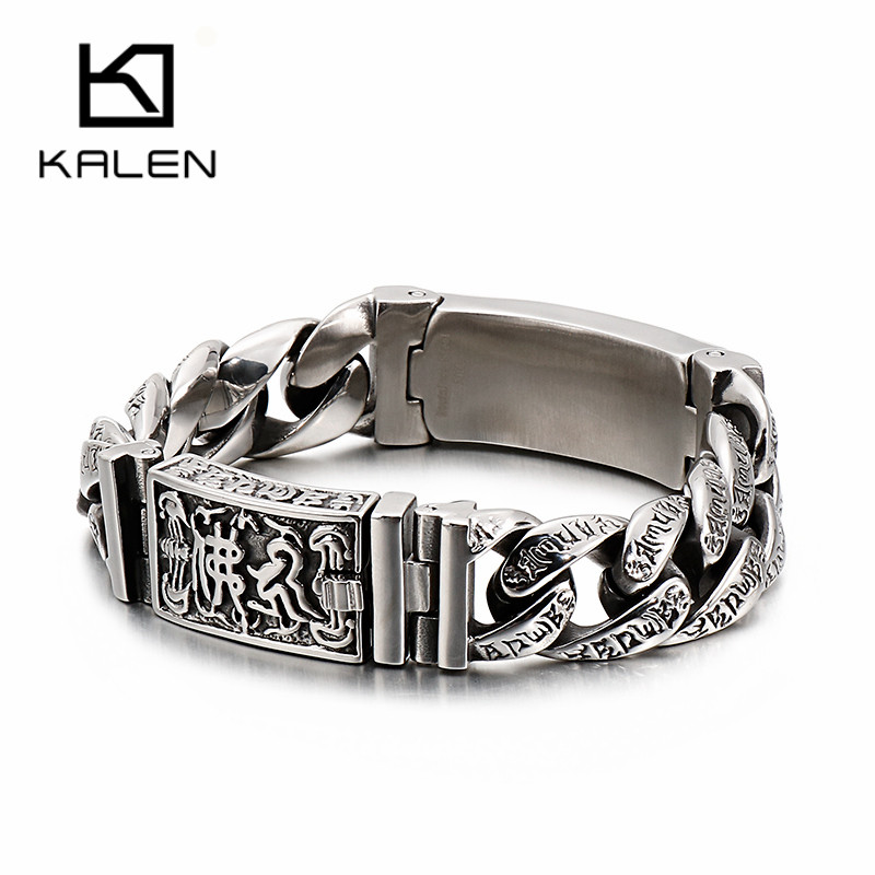 Men Accessories Bd - Braccialetti con teschio a catena punk