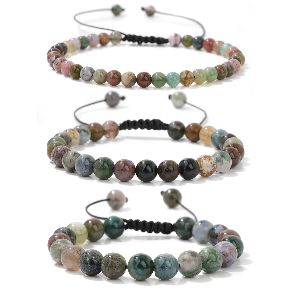 Men Accessories India - Bracciale regolabile con perline di agata