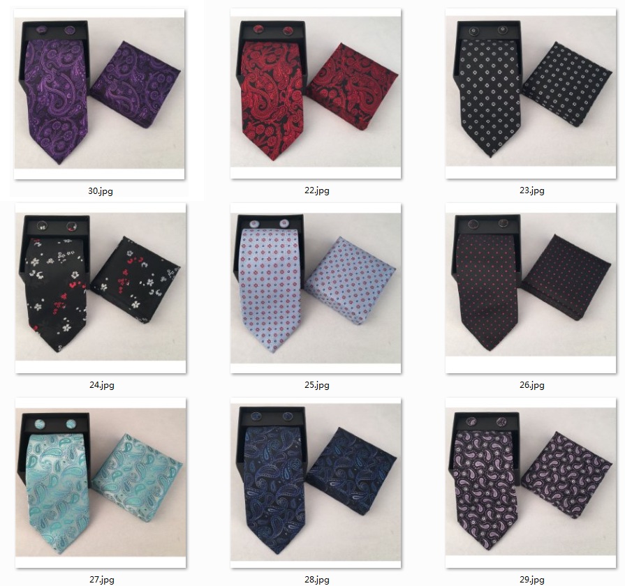 Neck Tie Set Box - Set di cravatta, fazzoletto da taschino