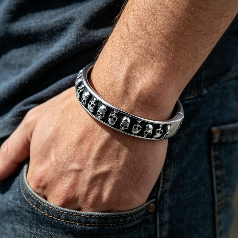 Men Accessories Bd - Bracciale Aperto Creativo Stile Gotico Hip