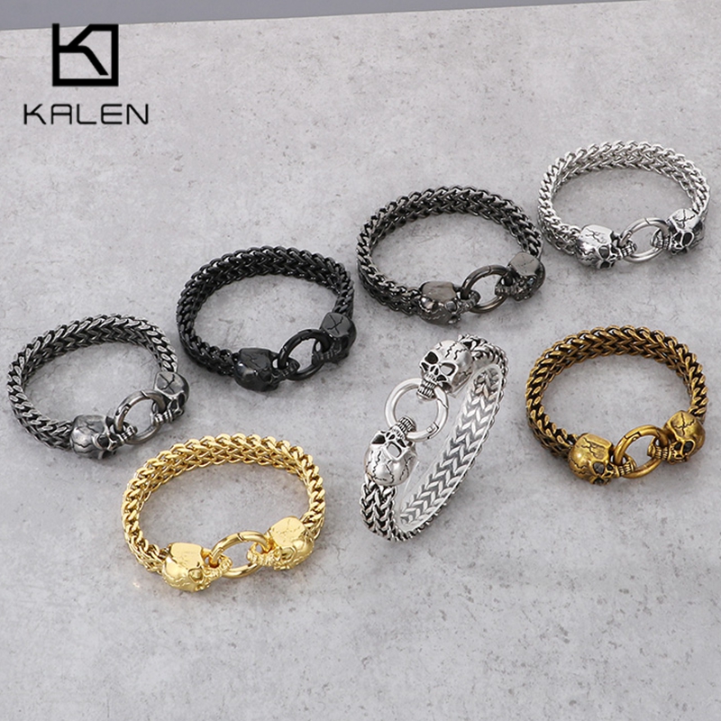 Men Accessories Bd - KALEN Punk bracciale con ciondolo teschio