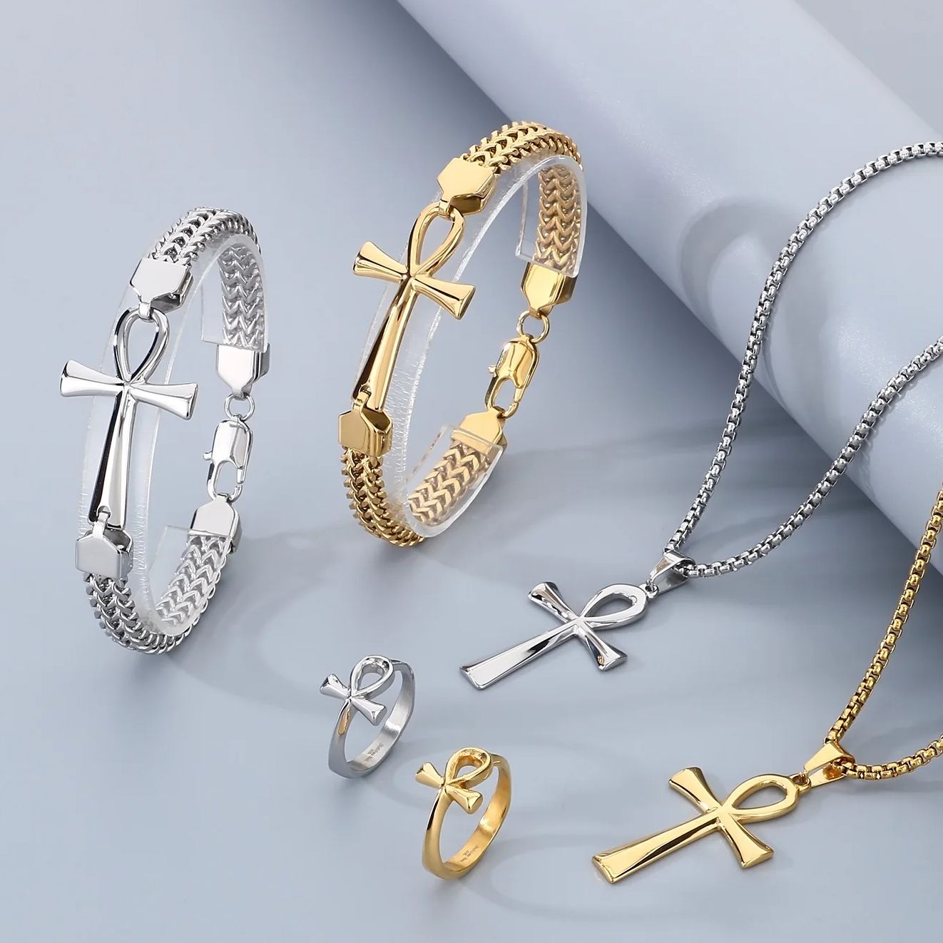 Men'S Accessories Jewelry Egypt - HaoYi acciaio inossidabile egitto Cruz anello