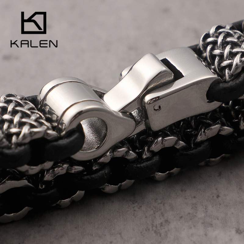 KALEN Vintage Black Leather Li - Men Accessories Bd recensione e prezzo